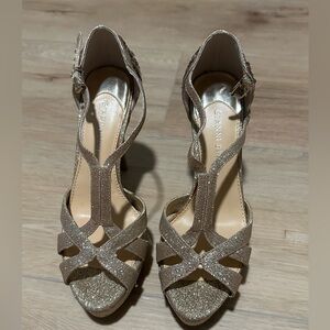 Gianni Bini Gold Sparkle Beaded Heels